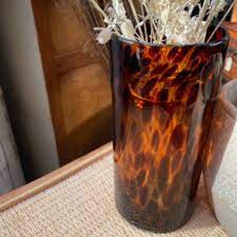Leopard glassvase/lykt, stor