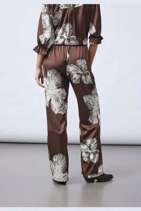 Ella pant, brown flower 