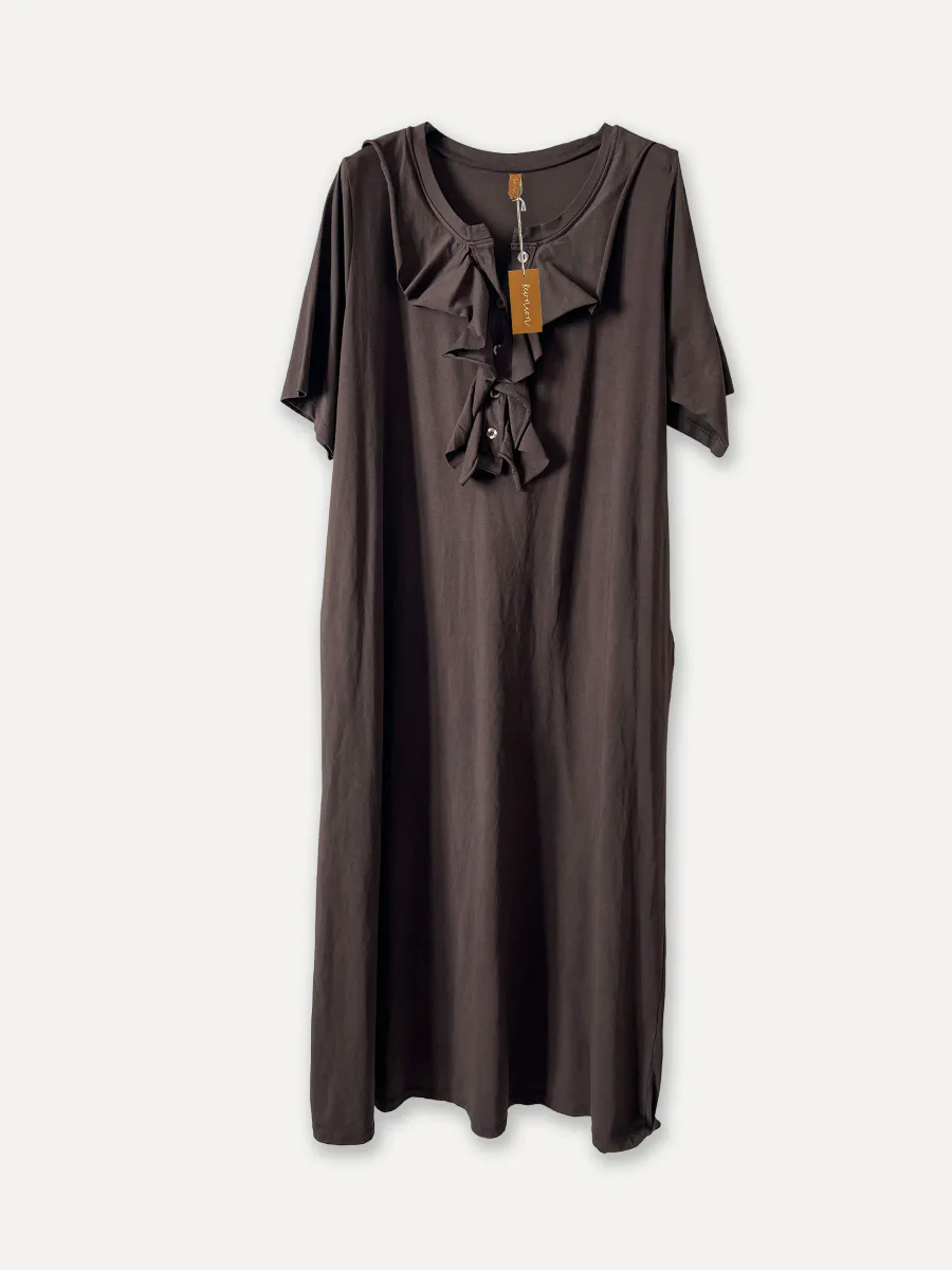 Cottondress long Espresso