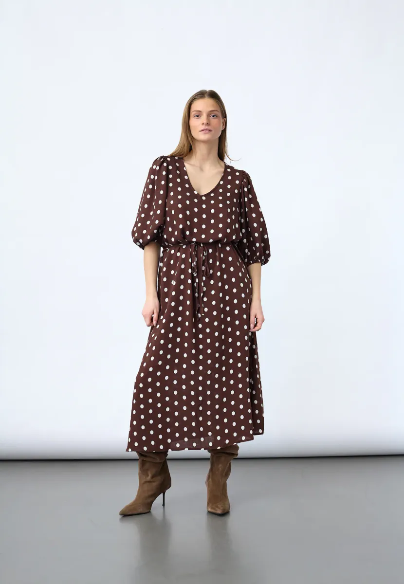 Ventia dress, brown dots